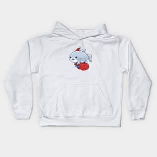 Christmas Santa Shark Kids Hoodie